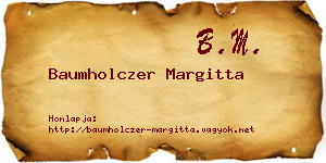 Baumholczer Margitta névjegykártya